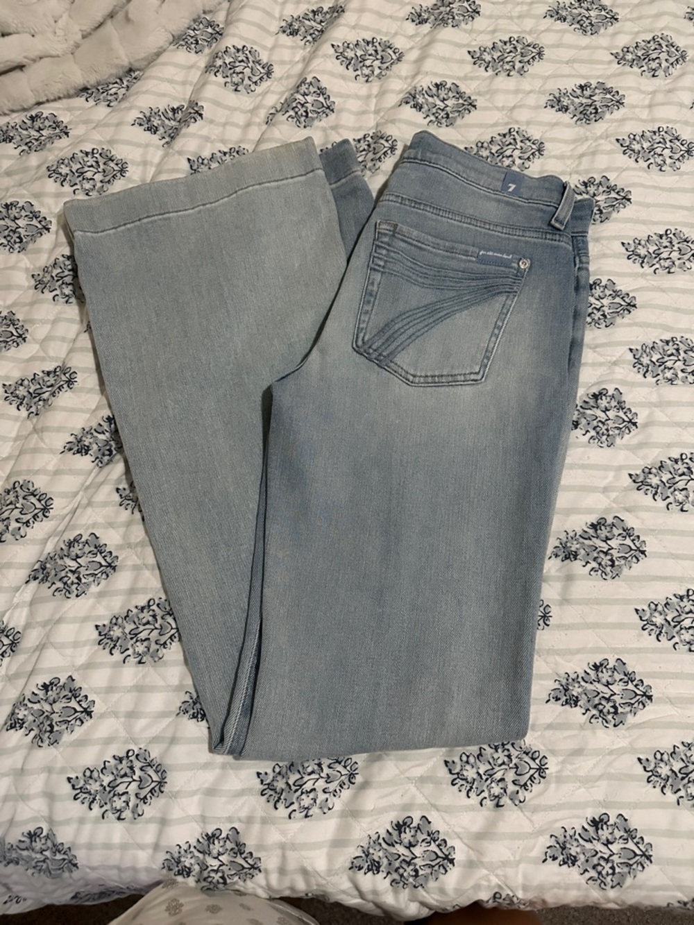 7 For All Mankind Light Blue Bootcut Jeans